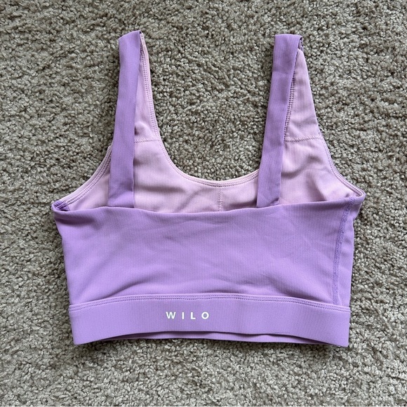 Wilo Australian Anthropologie Ribbed Color Block Lilac Top Size Small - Picture 2 of 4